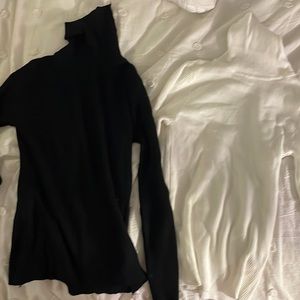 Black and white turtle necks
